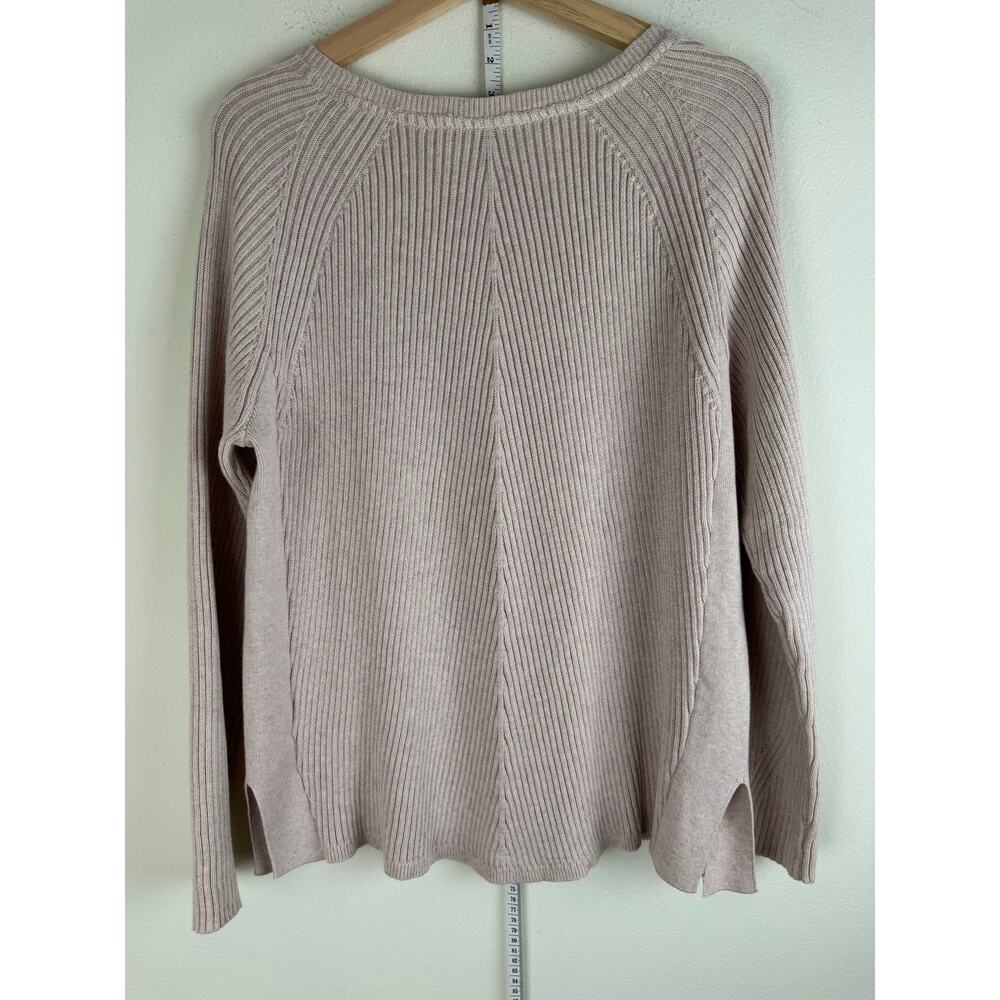 Poetry Organic Cotton Rib Knit Pullover Sweater Oatmeal 10 - Picture 7 of 11